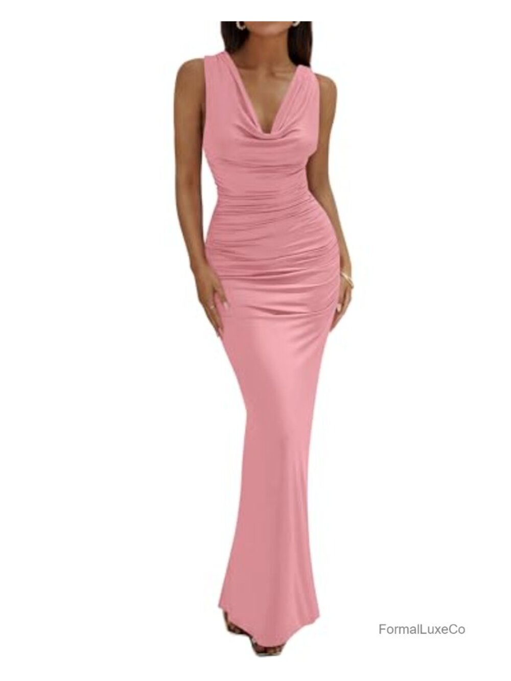 Sleeveless Maxi Bodycon Formal Wedding Guest Dress